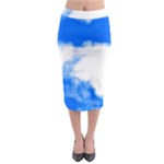 Blue Cloud Midi Pencil Skirt