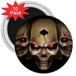 skull 3d 3  Magnet (10 pack)