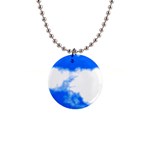 Blue Cloud 1  Button Necklace