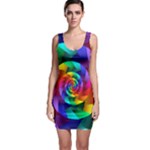 Psychedelic Rainbow Spiral  Bodycon Dress