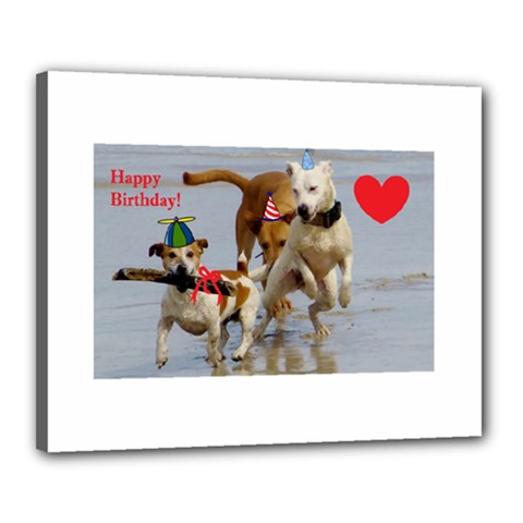 Birthday Dogs Canvas 20  x 16  (Stretched) from ArtsNow.com