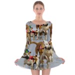 Birthday Dogs Long Sleeve Skater Dress