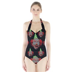 Richie the Barber Black  Women s Halter One Piece Swimsuit from ArtsNow.com