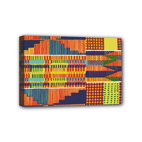 Bright Kente Mini Canvas 6  x 4  (Stretched) from ArtsNow.com