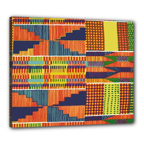 Bright Kente Canvas 24  x 20  (Stretched) from ArtsNow.com