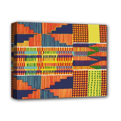 Bright Kente Deluxe Canvas 14  x 11  (Stretched) from ArtsNow.com