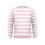 Horizontal Stripes - White and Piggy Pink Kid s Sweatshirt