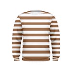 Horizontal Stripes - White and French Beige Kid s Sweatshirt