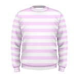 Horizontal Stripes - White and Pale Thistle Violet Men s Sweatshirt