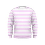 Horizontal Stripes - White and Pale Thistle Violet Kid s Sweatshirt