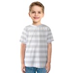 Horizontal Stripes - White and Platinum Gray Kid s Sport Mesh Tee