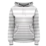 Horizontal Stripes - White and Platinum Gray Women s Pullover Hoodie