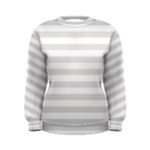 Horizontal Stripes - White and Platinum Gray Women s Sweatshirt
