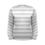Horizontal Stripes - White and Gainsboro Gray Women s Sweatshirt
