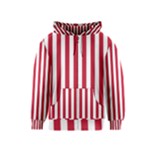 Vertical Stripes - White and Cardinal Red Kid s Zipper Hoodie