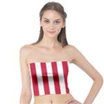 Vertical Stripes - White and Cardinal Red Tube Top