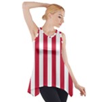 Vertical Stripes - White and Cardinal Red Side Drop Tank Tunic