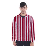 Vertical Stripes - White and Cardinal Red Wind Breaker (Men)