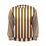 Vertical Stripes - White and Golden Brown Women s Sweatshirt