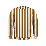 Vertical Stripes - White and Golden Brown Kid s Sweatshirt
