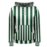 Vertical Stripes - White and Forest Green Women s Pullover Hoodie