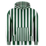 Vertical Stripes - White and Forest Green Men s Zipper Hoodie