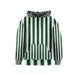 Vertical Stripes - White and Forest Green Kid s Zipper Hoodie