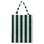 Vertical Stripes - White and Forest Green Classic Tote Bag