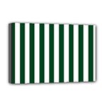 Vertical Stripes - White and Forest Green Deluxe Canvas 18  x 12  (Stretched)