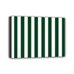 Vertical Stripes - White and Forest Green Mini Canvas 7  x 5  (Stretched)