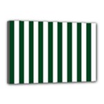 Vertical Stripes - White and Forest Green Canvas 18  x 12  (Stretched)