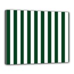 Vertical Stripes - White and Forest Green Canvas 20  x 16  (Stretched)