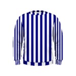 Vertical Stripes - White and Dark Blue Kid s Sweatshirt