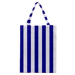 Vertical Stripes - White and Dark Blue Classic Tote Bag