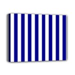 Vertical Stripes - White and Dark Blue Deluxe Canvas 14  x 11  (Stretched)