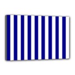 Vertical Stripes - White and Dark Blue Canvas 18  x 12  (Stretched)