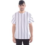 Vertical Stripes - White and Light Gray Men s Sport Mesh Tee