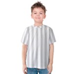Vertical Stripes - White and Light Gray Kid s Cotton Tee
