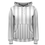 Vertical Stripes - White and Light Gray Women s Pullover Hoodie