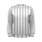 Vertical Stripes - White and Light Gray Women s Sweatshirt