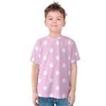 Polka Dots - White on Classic Rose Pink Kid s Cotton Tee
