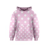 Polka Dots - White on Classic Rose Pink Kid s Pullover Hoodie