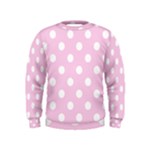 Polka Dots - White on Classic Rose Pink Kid s Sweatshirt