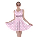Polka Dots - White on Classic Rose Pink Skater Dress