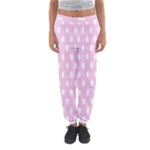 Polka Dots - White on Classic Rose Pink Women s Jogger Sweatpants