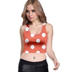 Polka Dots - White on Tomato Red Racer Back Crop Top
