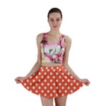 Polka Dots - White on Tomato Red Mini Skirt