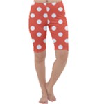 Polka Dots - White on Tomato Red Cropped Leggings