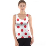 Polka Dots - Alizarin Red on White Tank Top