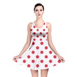 Polka Dots - Alizarin Red on White Reversible Skater Dress